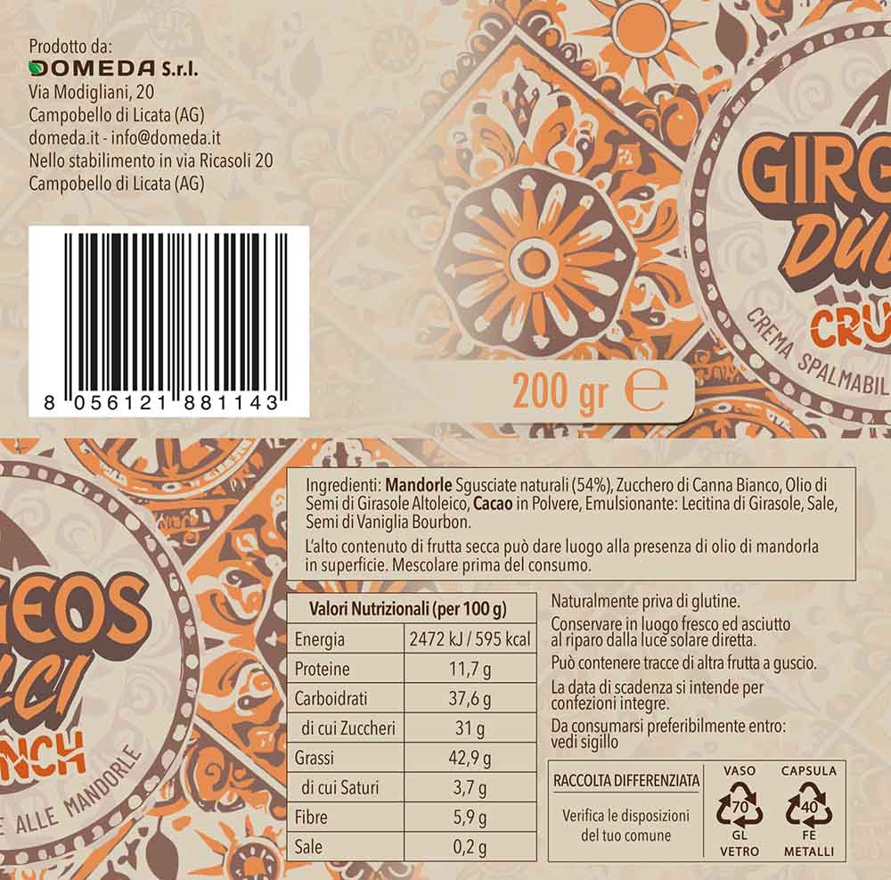 Girgeos Dulci – Crema Spalmabile alle Mandorle