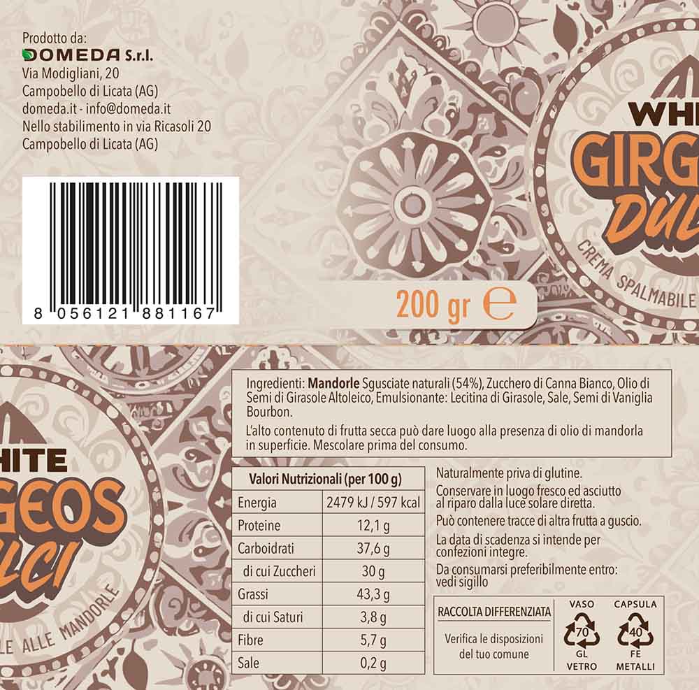 Girgeos Dulci – Crema Spalmabile alle Mandorle
