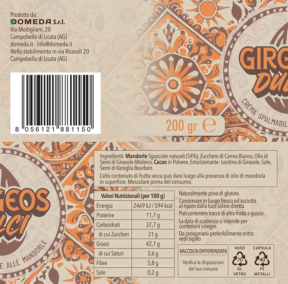 Girgeos Dulci – Crema Spalmabile alle Mandorle