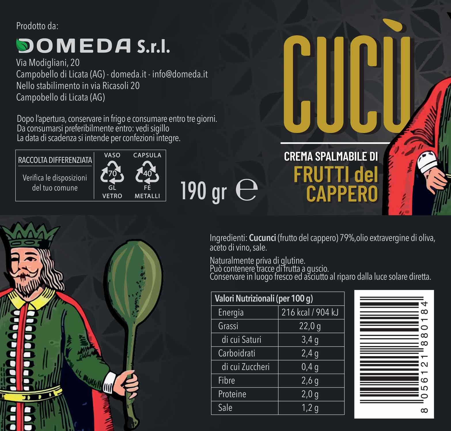 CUCÙ 190g – Crema Spalmabile di Frutti del Cappero (79%) - immagine 2